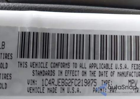 2015 Jeep Grand Cherokee Limited z USA, uszkodzony, nr VIN 1C4RJEBG2FC219075